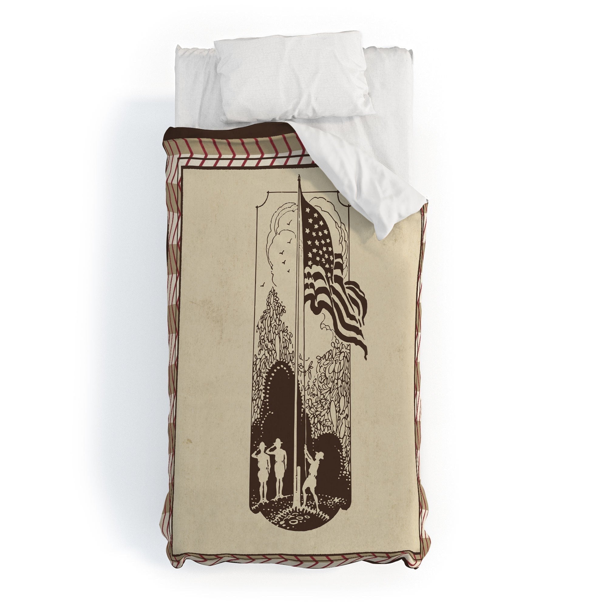DENY Designs Flag Raisers Striped Square Duvet Cover