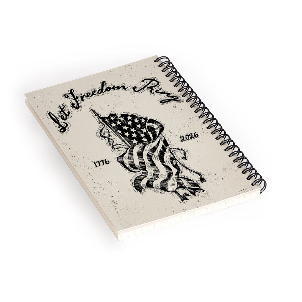 DENY Designs Let Freedom Ring Block Spiral Notebook