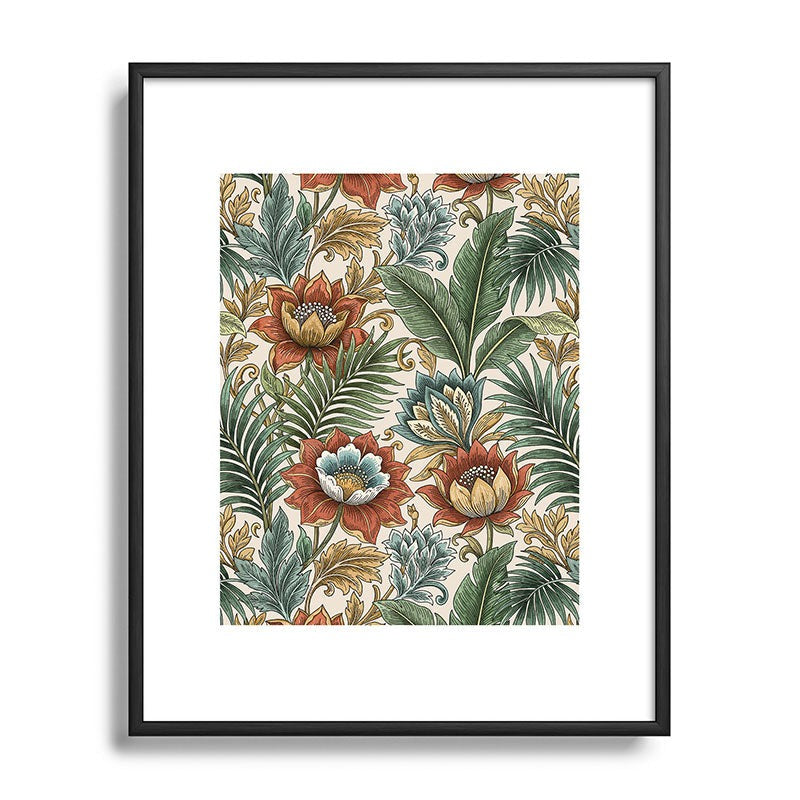 Marta Barragan Camarasa Retro Jungle Garden Metal Framed Art Print