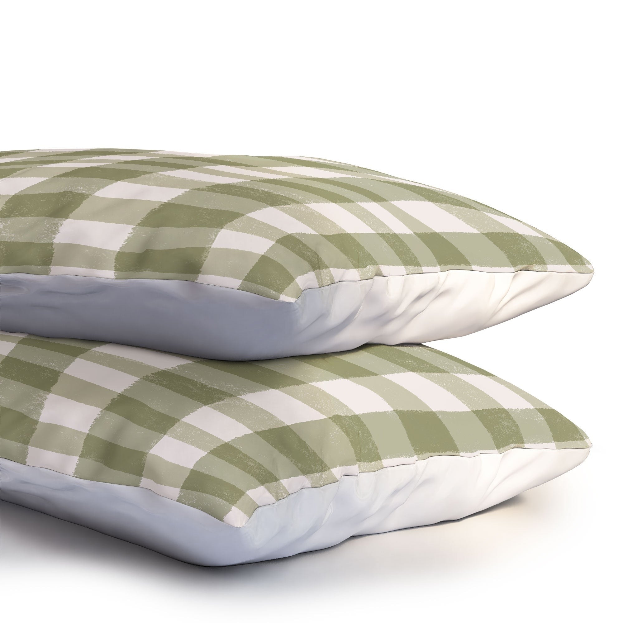 Menina Lisboa Rustic Green Plaid Pillow Shams