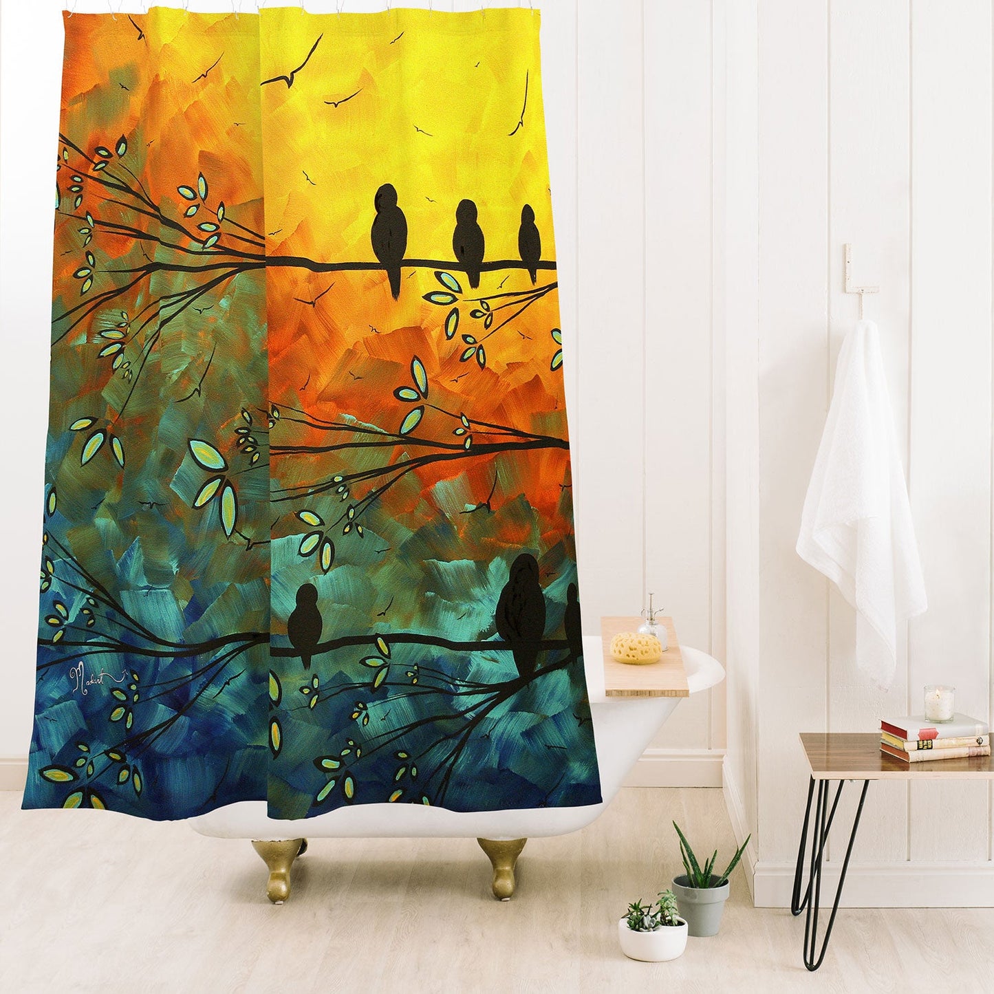 Madart Inc. Birds Of A Feather Shower Curtain
