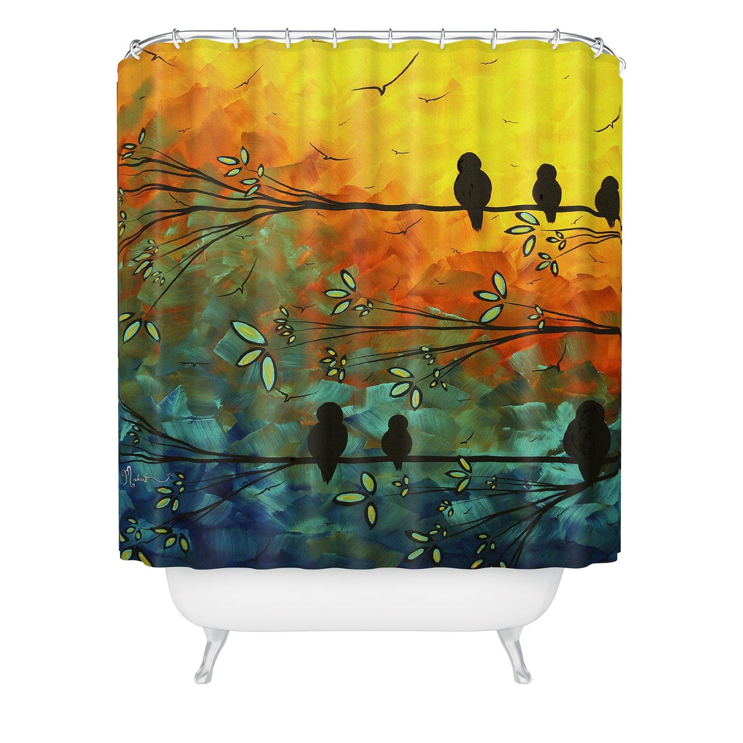 Madart Inc. Birds Of A Feather Shower Curtain