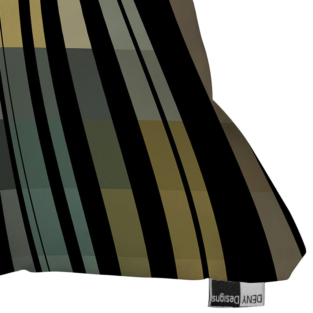 Madart Inc. Black Stripes In The Maze 2 Throw Pillow