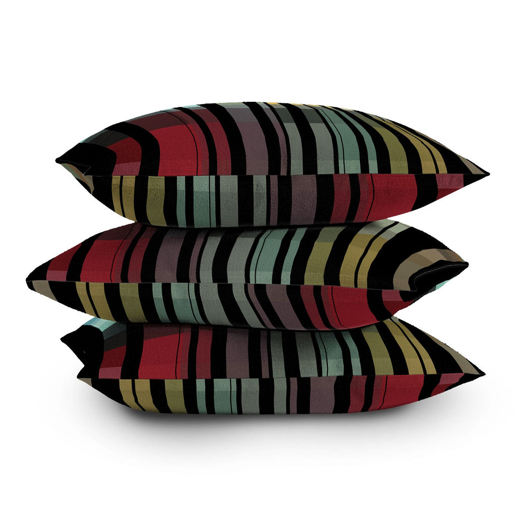 Madart Inc. Black Stripes In The Maze 2 Throw Pillow