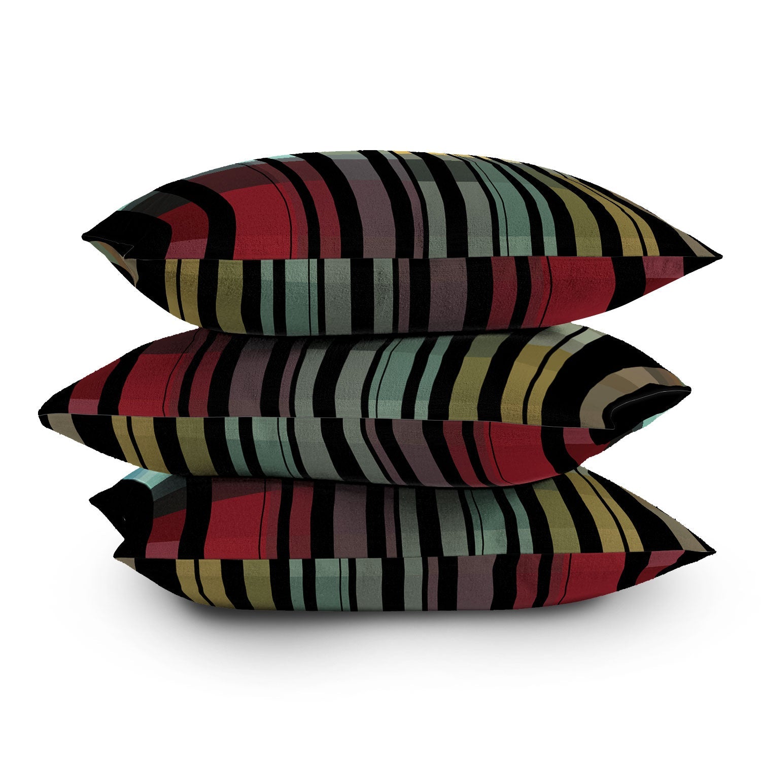 Madart Inc. Black Stripes In The Maze 2 Throw Pillow