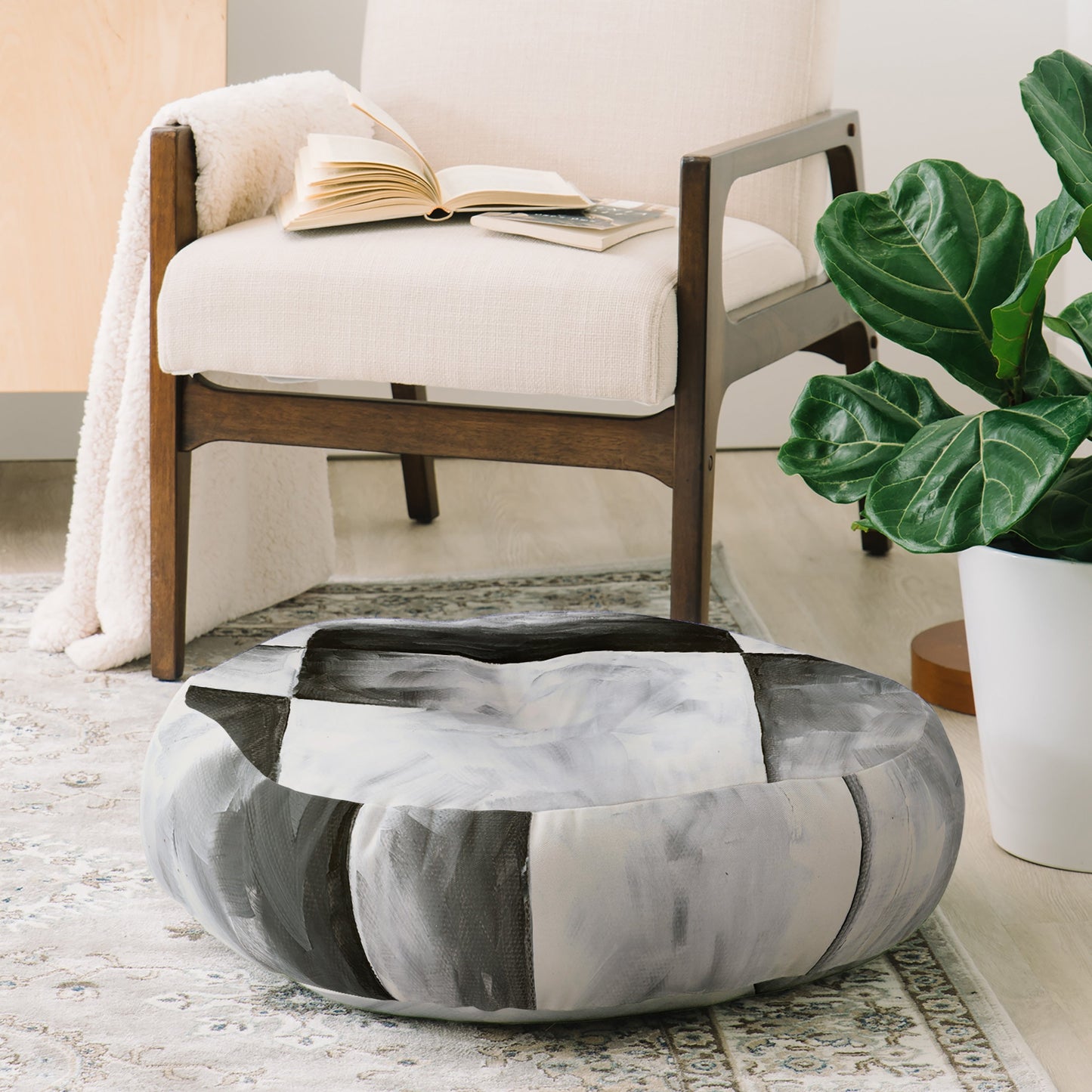 Madart Inc. Burnished IV Floor Pillow Round