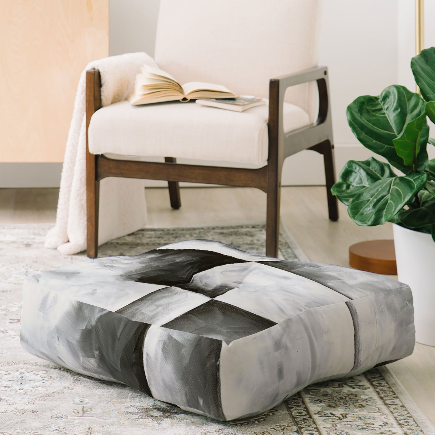 Madart Inc. Burnished IV Floor Pillow Square