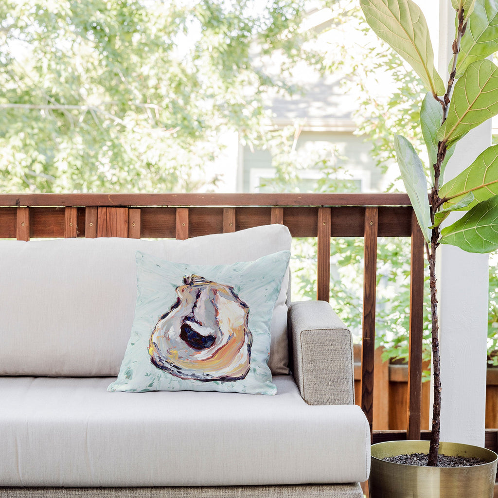 Magladry art studio Oyster shell Outdoor Throw Pillow