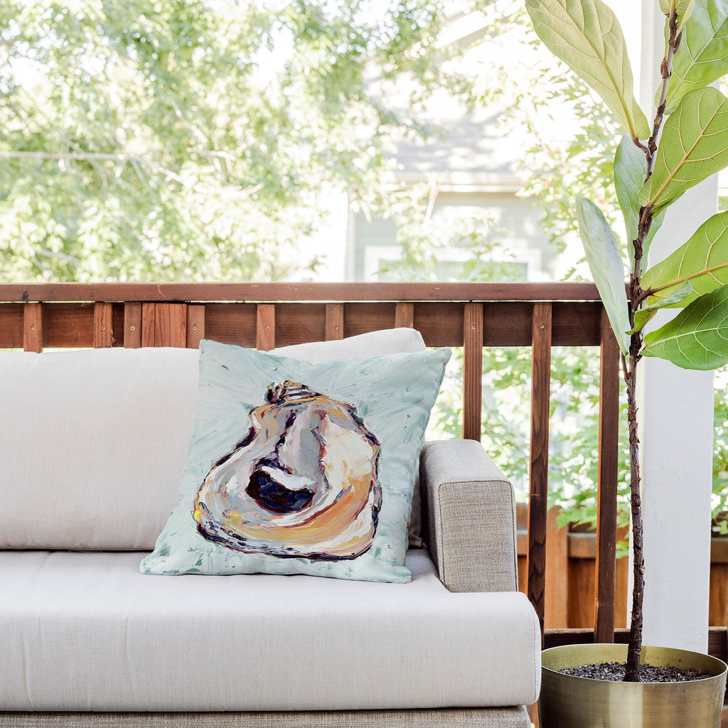 Magladry art studio Oyster shell Outdoor Throw Pillow