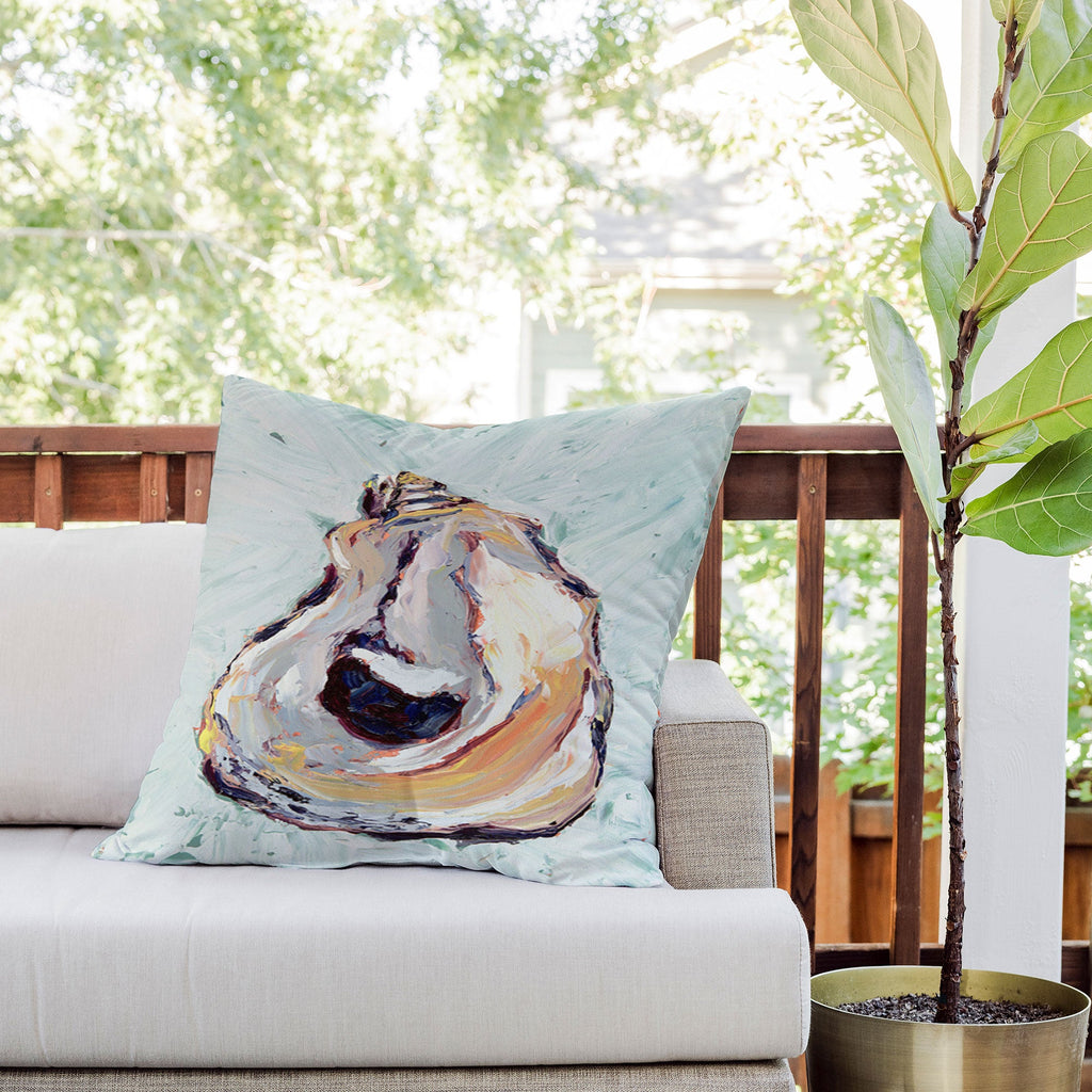 Magladry art studio Oyster shell Outdoor Throw Pillow