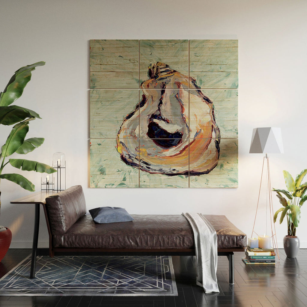 Magladry art studio Oyster shell Wood Wall Mural