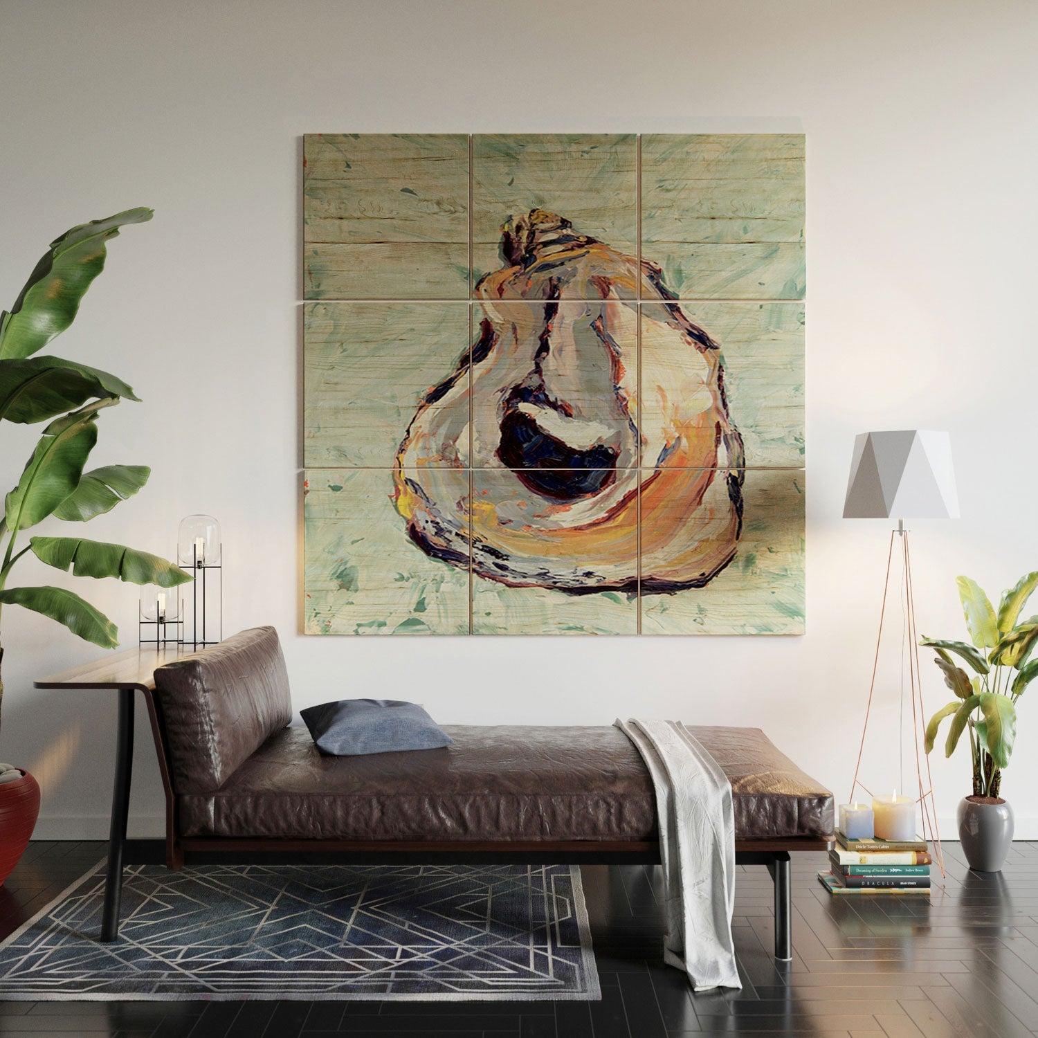 Magladry art studio Oyster shell Wood Wall Mural