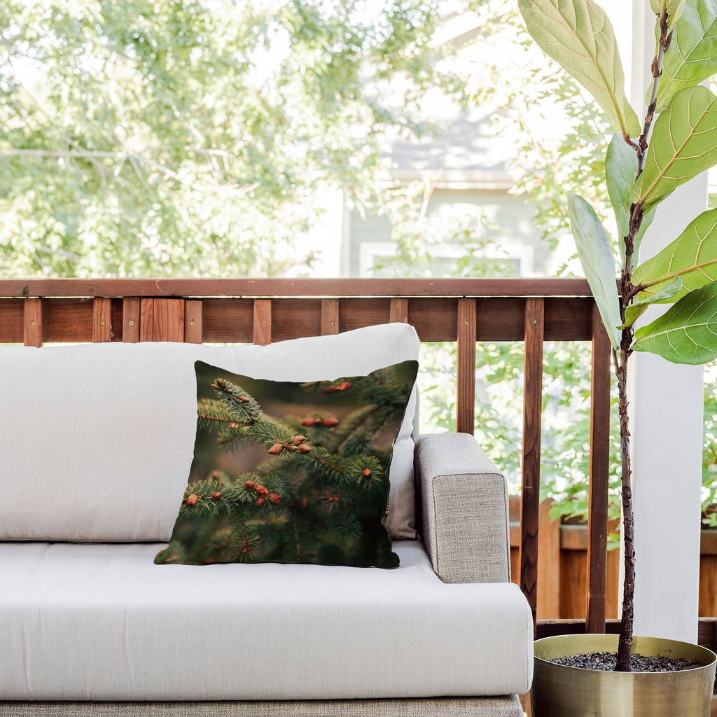 Hannah Kemp Spruce Tips Outdoor Throw Pillow