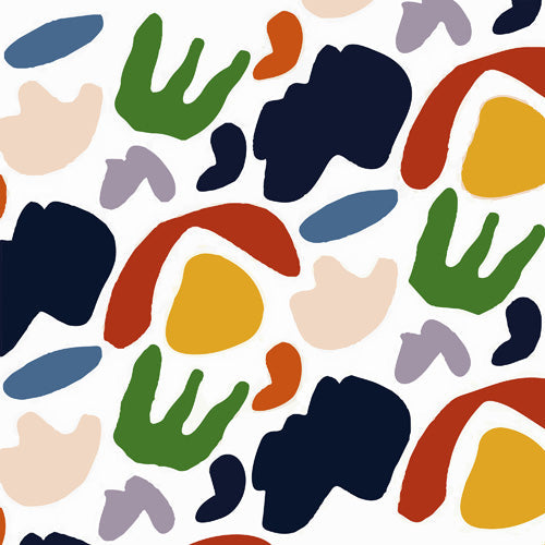 Mambo Art Studio Cut Out Shapes Vibrant Shower Curtain