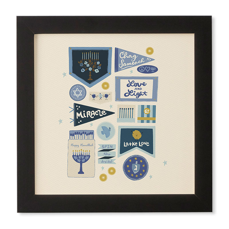 Marni Hanukkah Banners Signs and Pennants Framed Wall Art