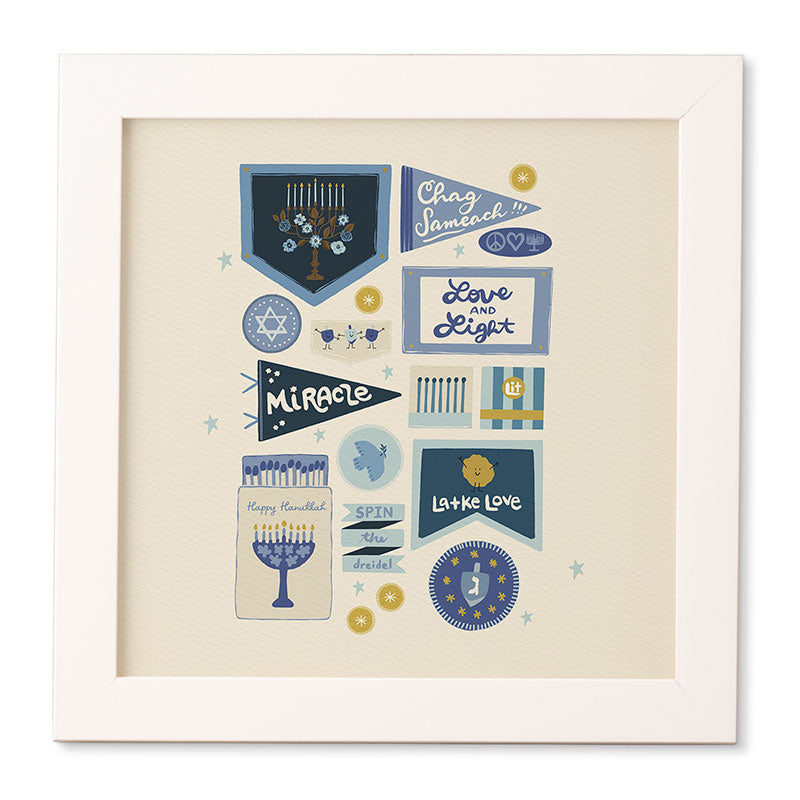 Marni Hanukkah Banners Signs and Pennants Framed Wall Art