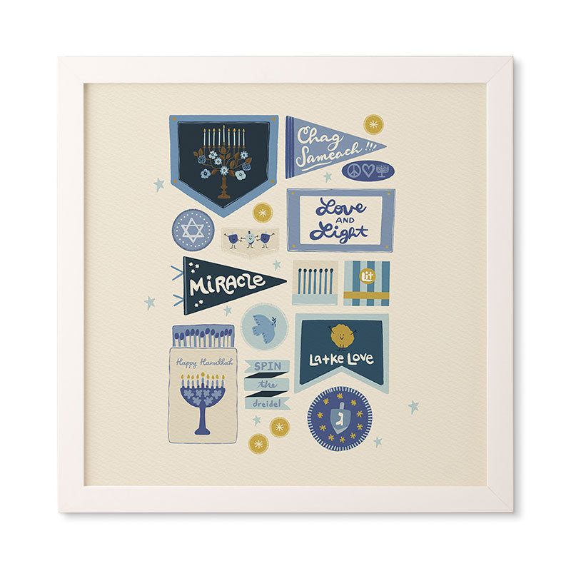 Marni Hanukkah Banners Signs and Pennants Framed Wall Art