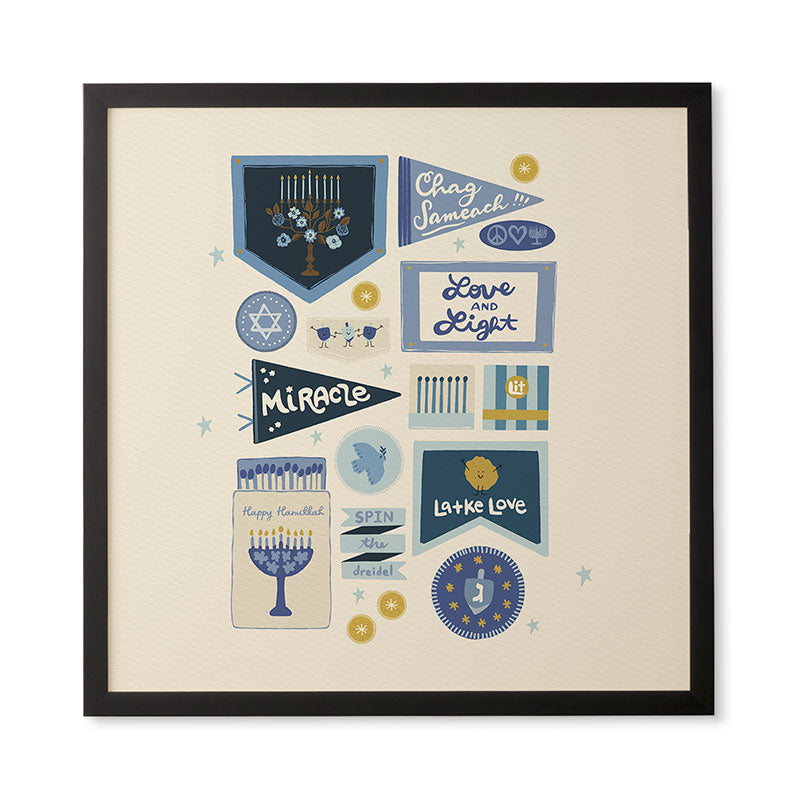 Marni Hanukkah Banners Signs and Pennants Framed Wall Art