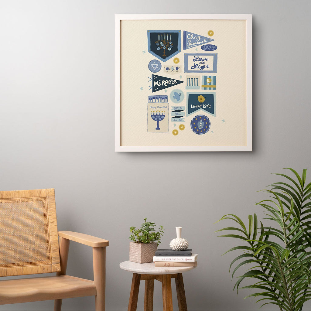 Marni Hanukkah Banners Signs and Pennants Framed Wall Art