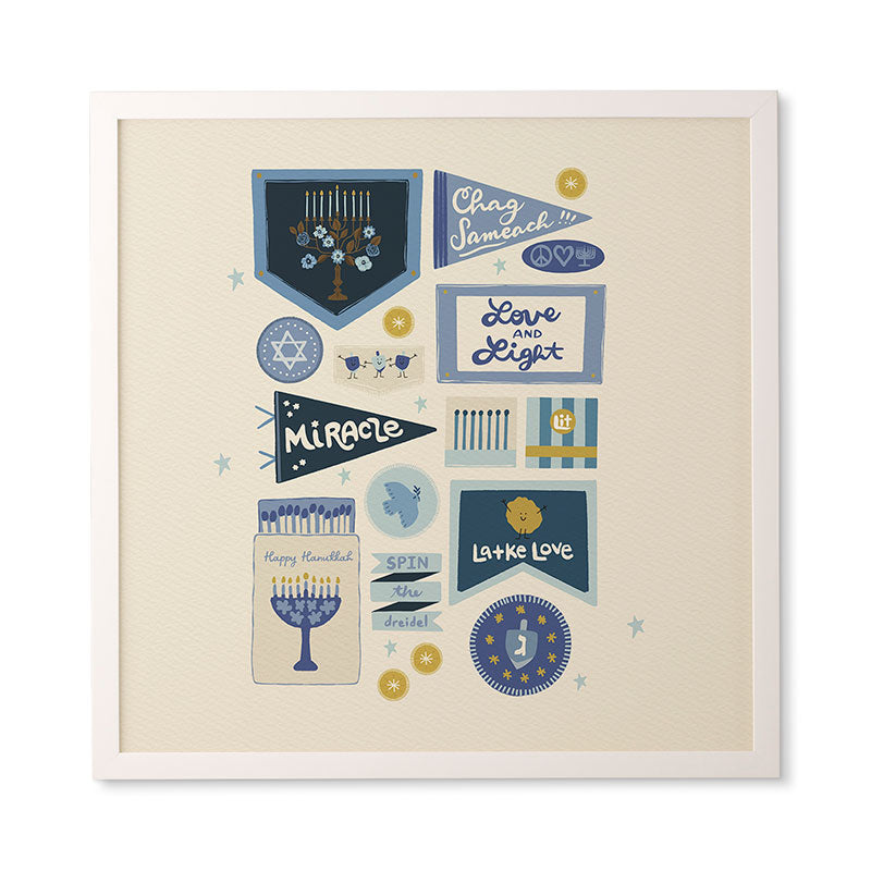 Marni Hanukkah Banners Signs and Pennants Framed Wall Art