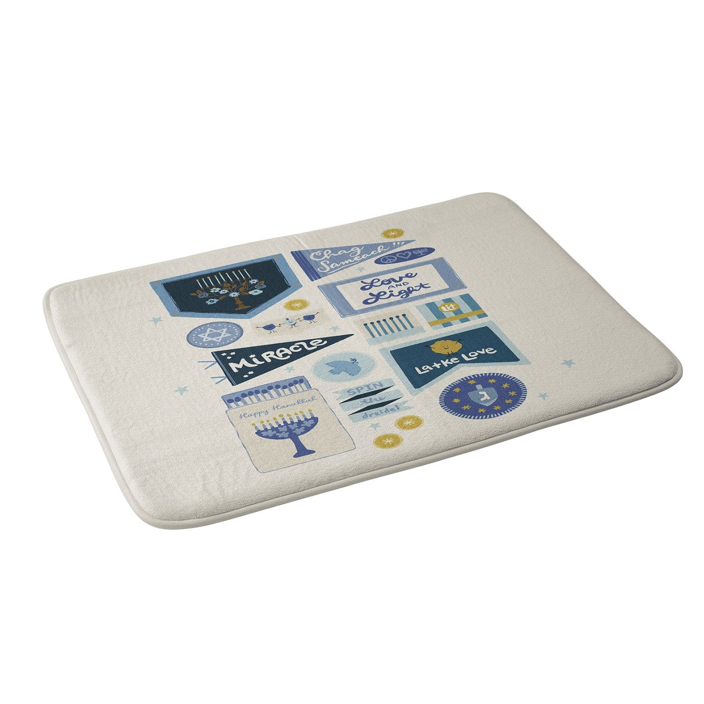 Marni Hanukkah Banners Signs and Pennants Memory Foam Bath Mat