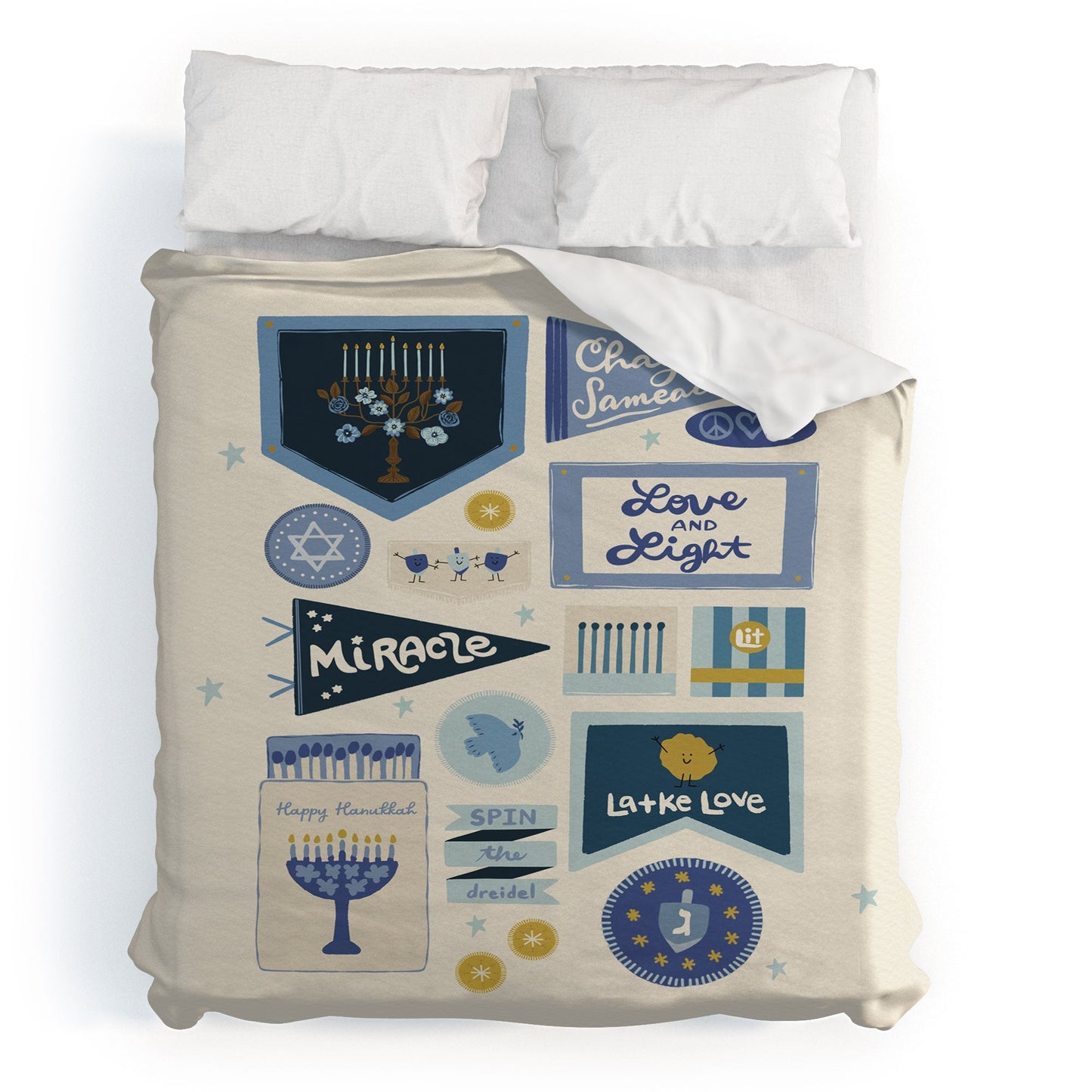Marni Hanukkah Banners Signs and Pennants Duvet Cover