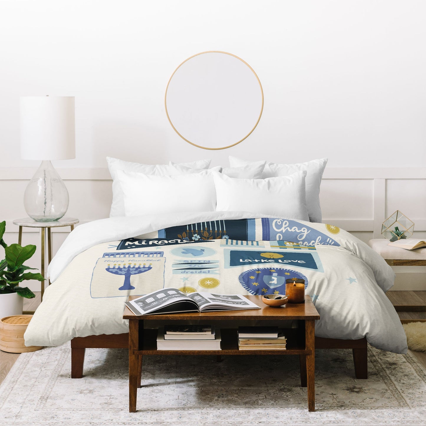 Marni Hanukkah Banners Signs and Pennants Duvet Cover