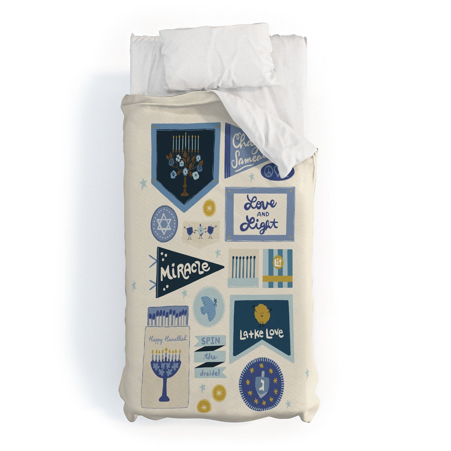 Marni Hanukkah Banners Signs and Pennants Duvet Cover
