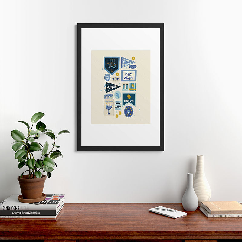 Marni Hanukkah Banners Signs and Pennants Framed Art Print