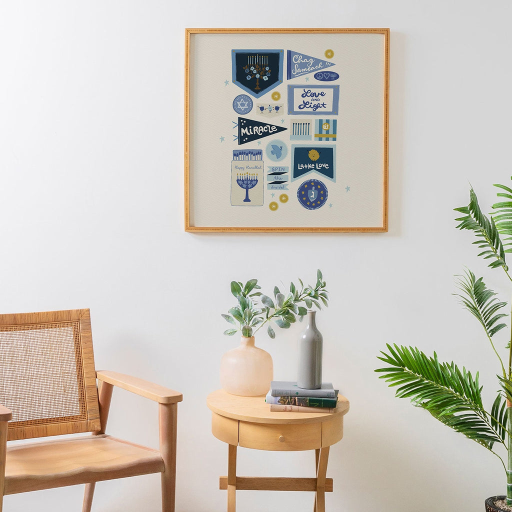Marni Hanukkah Banners Signs and Pennants Framed Wall Art