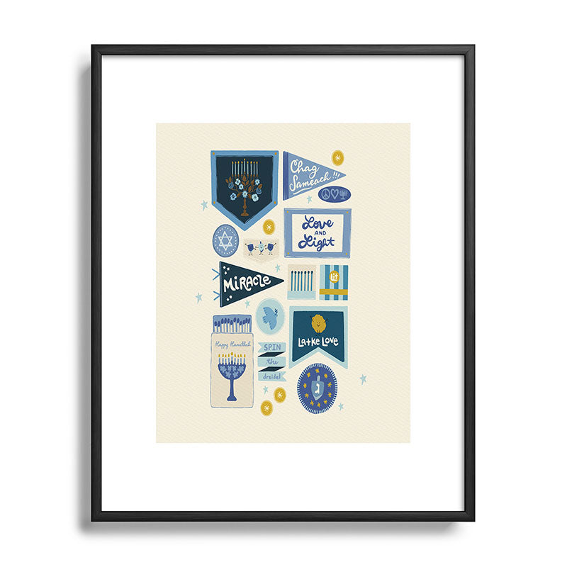 Marni Hanukkah Banners Signs and Pennants Metal Framed Art Print