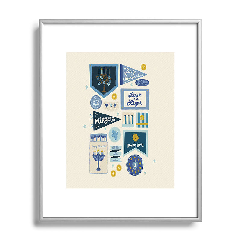Marni Hanukkah Banners Signs and Pennants Metal Framed Art Print
