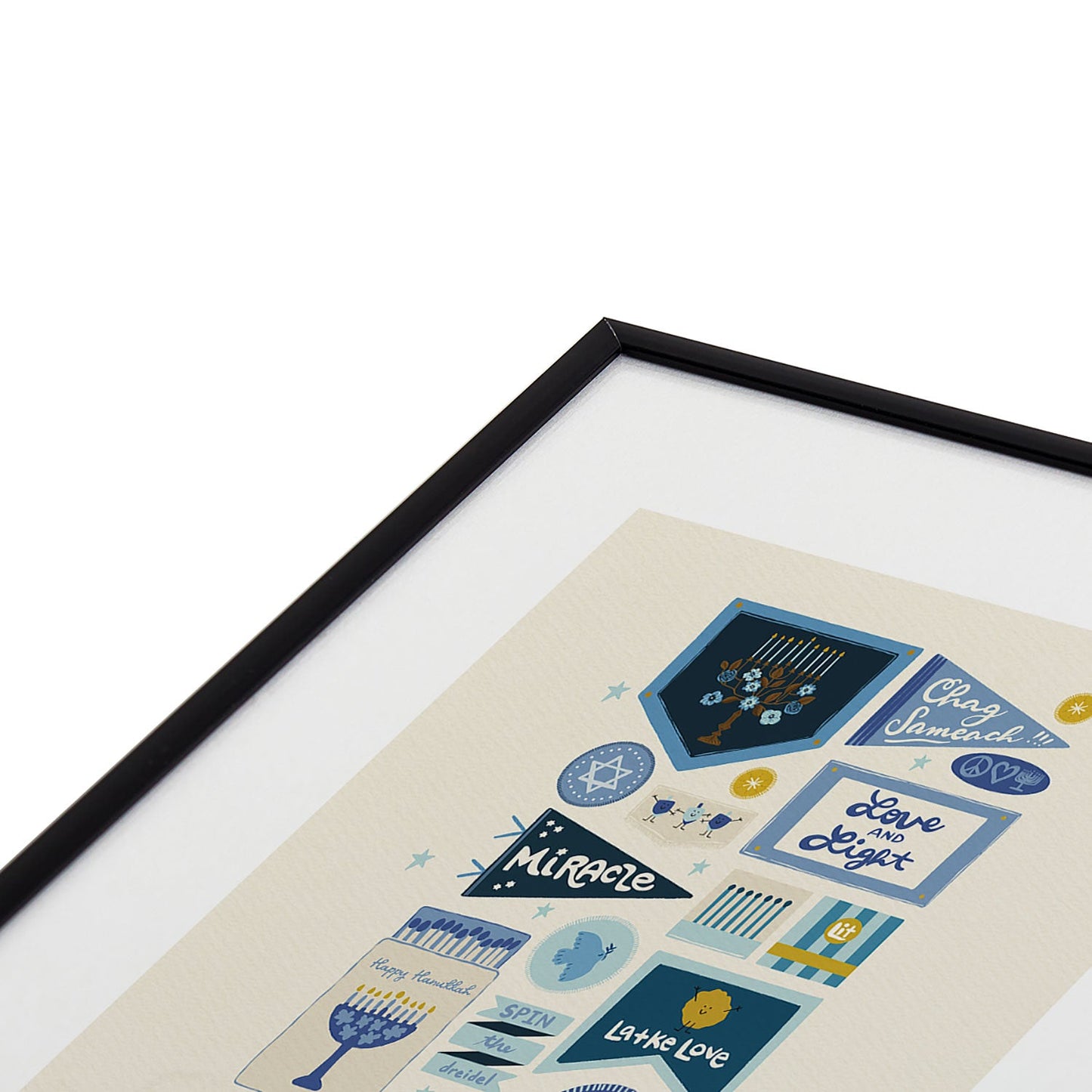 Marni Hanukkah Banners Signs and Pennants Metal Framed Art Print