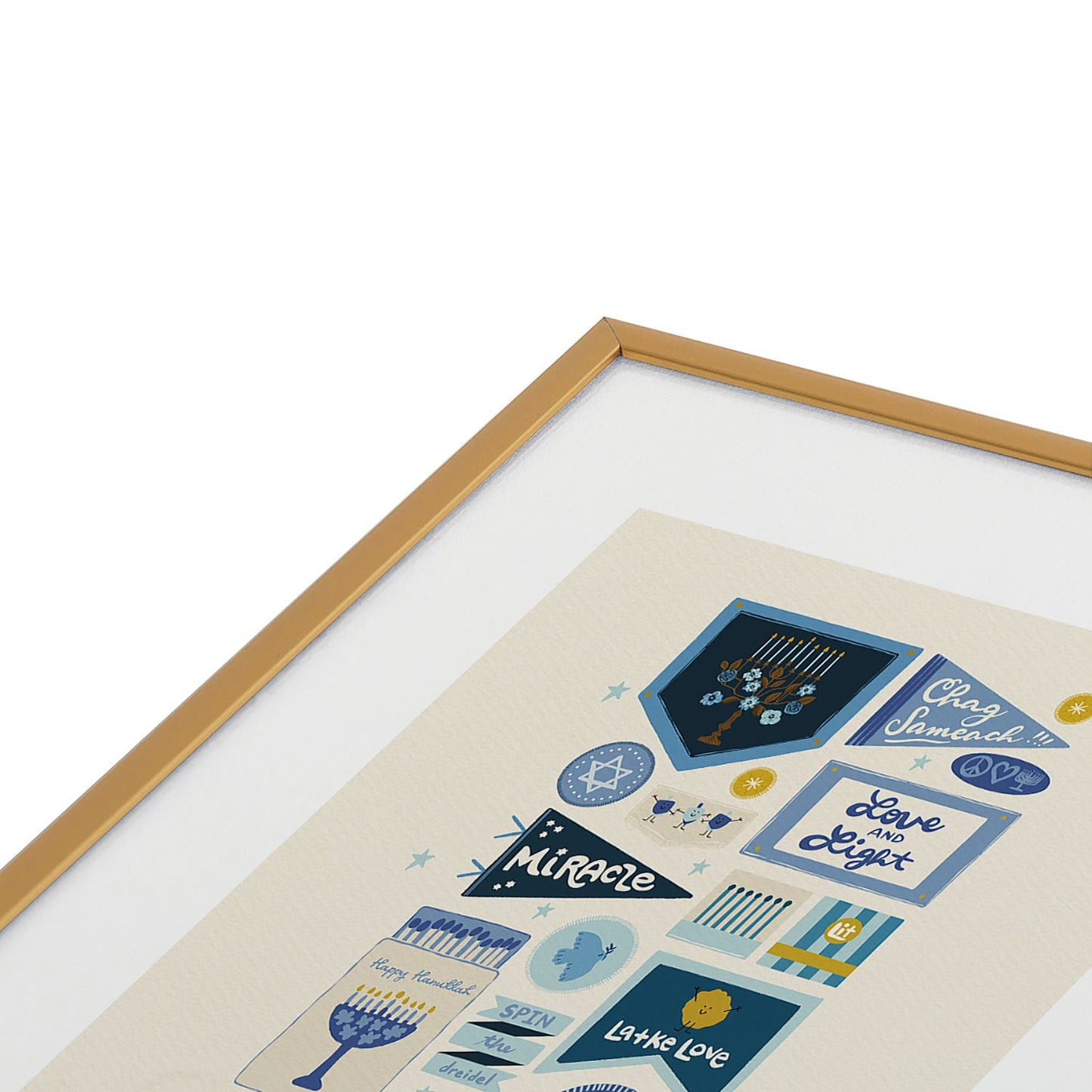 Marni Hanukkah Banners Signs and Pennants Metal Framed Art Print