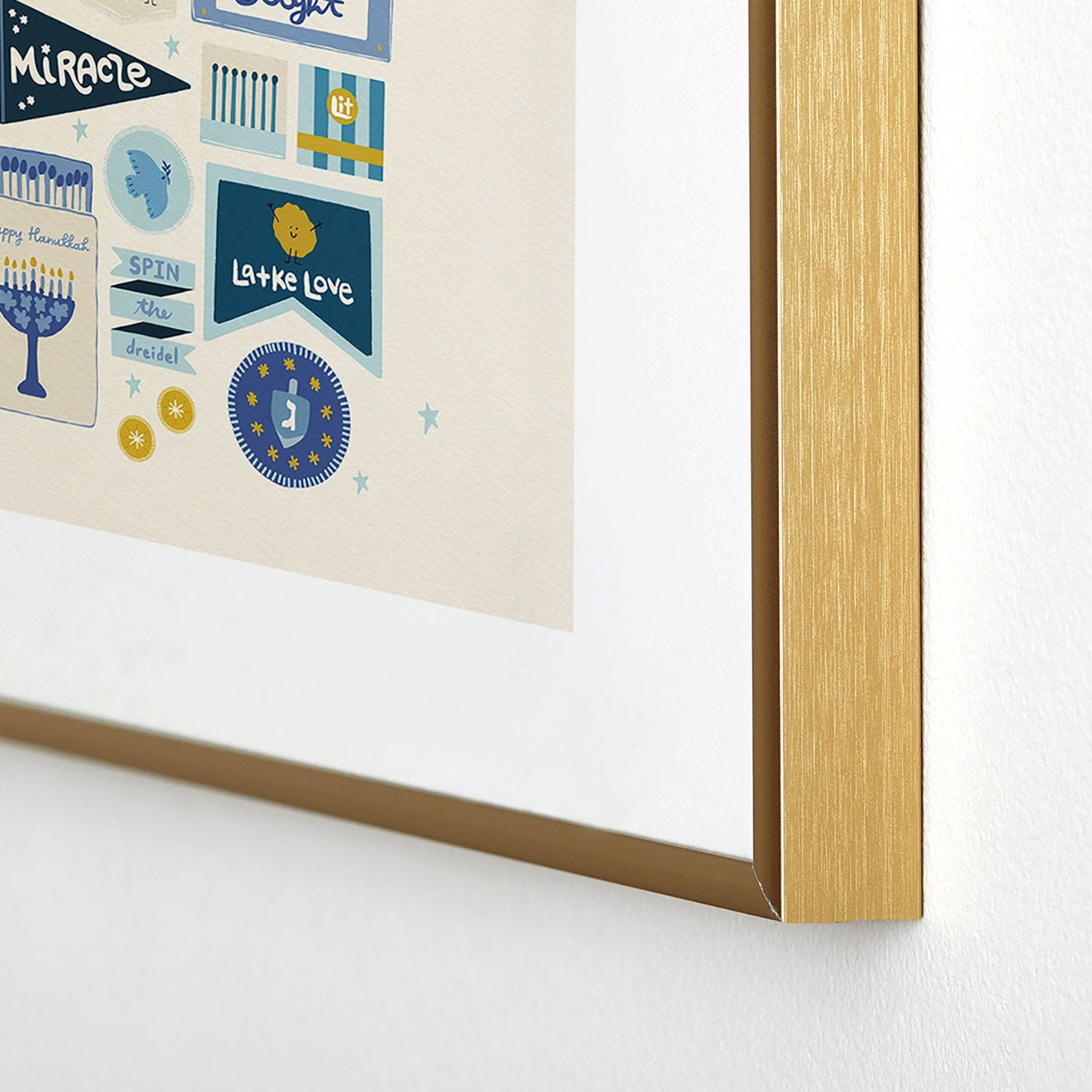 Marni Hanukkah Banners Signs and Pennants Metal Framed Art Print