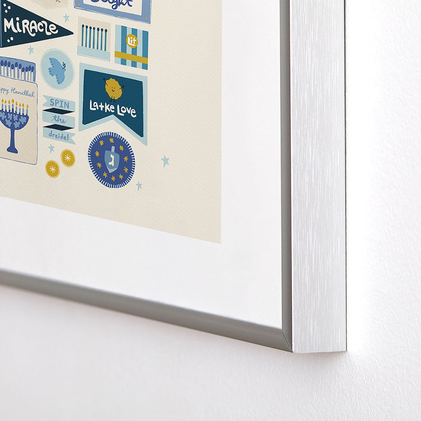 Marni Hanukkah Banners Signs and Pennants Metal Framed Art Print