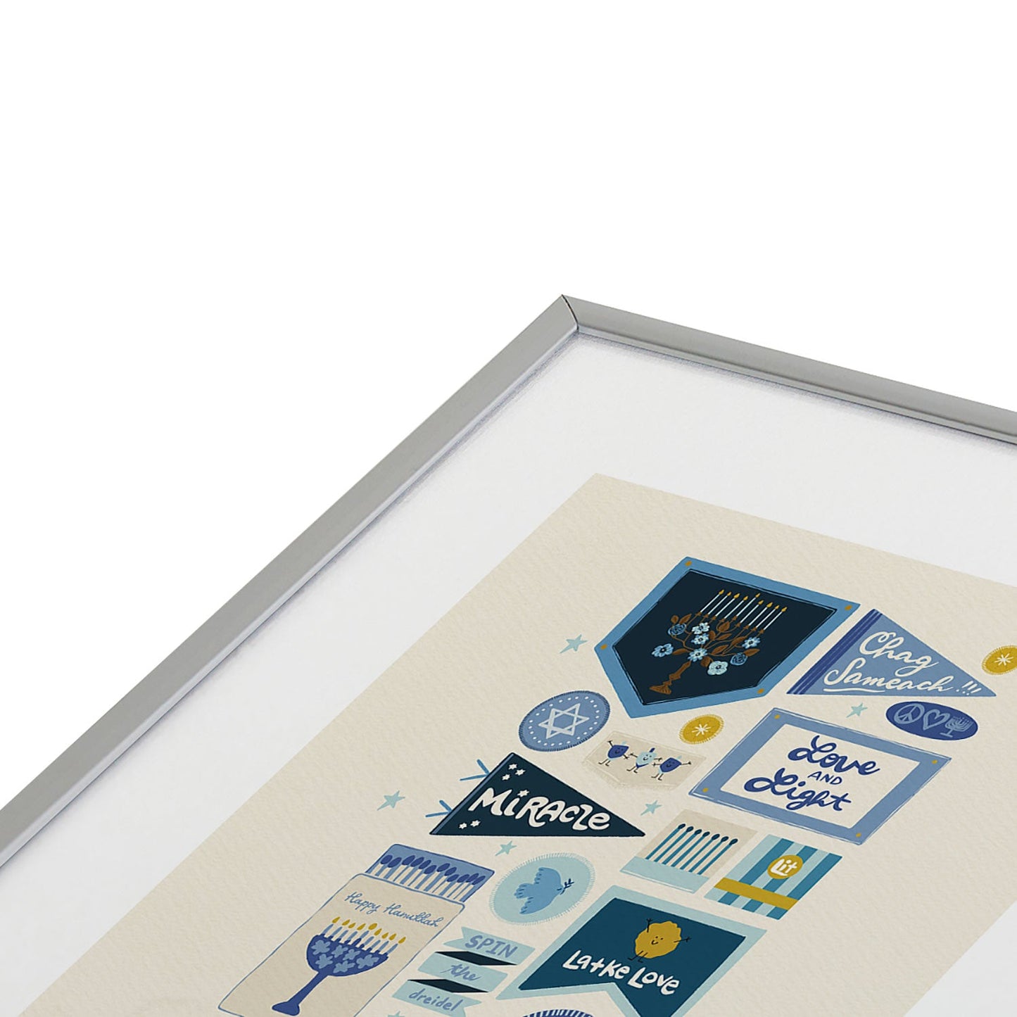 Marni Hanukkah Banners Signs and Pennants Metal Framed Art Print