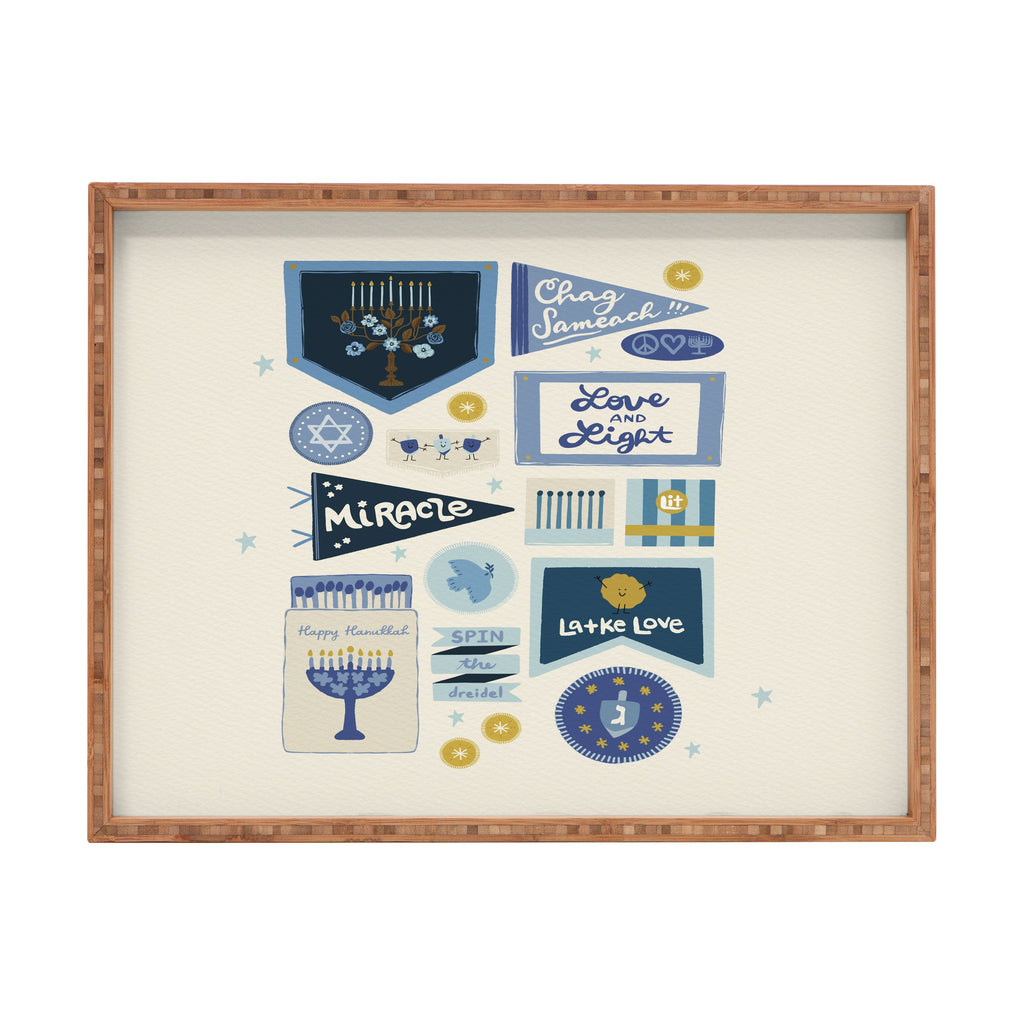Marni Hanukkah Banners Signs and Pennants Rectangular Tray