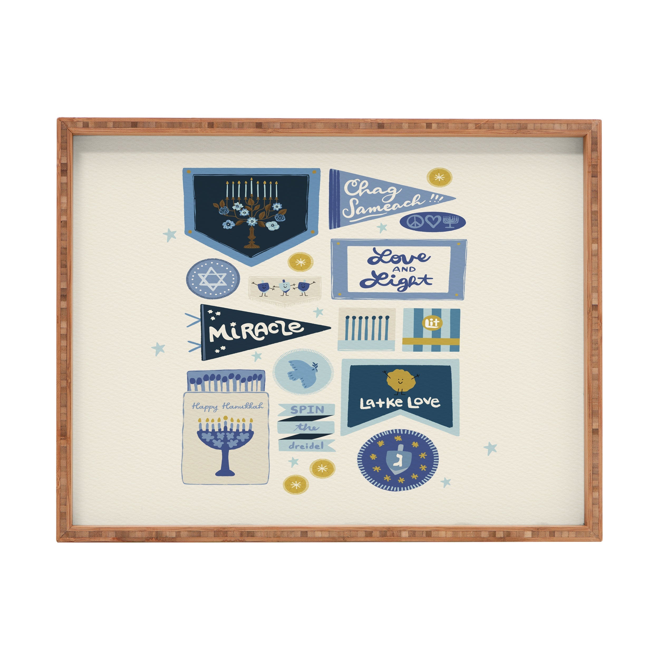 Marni Hanukkah Banners Signs and Pennants Rectangular Tray