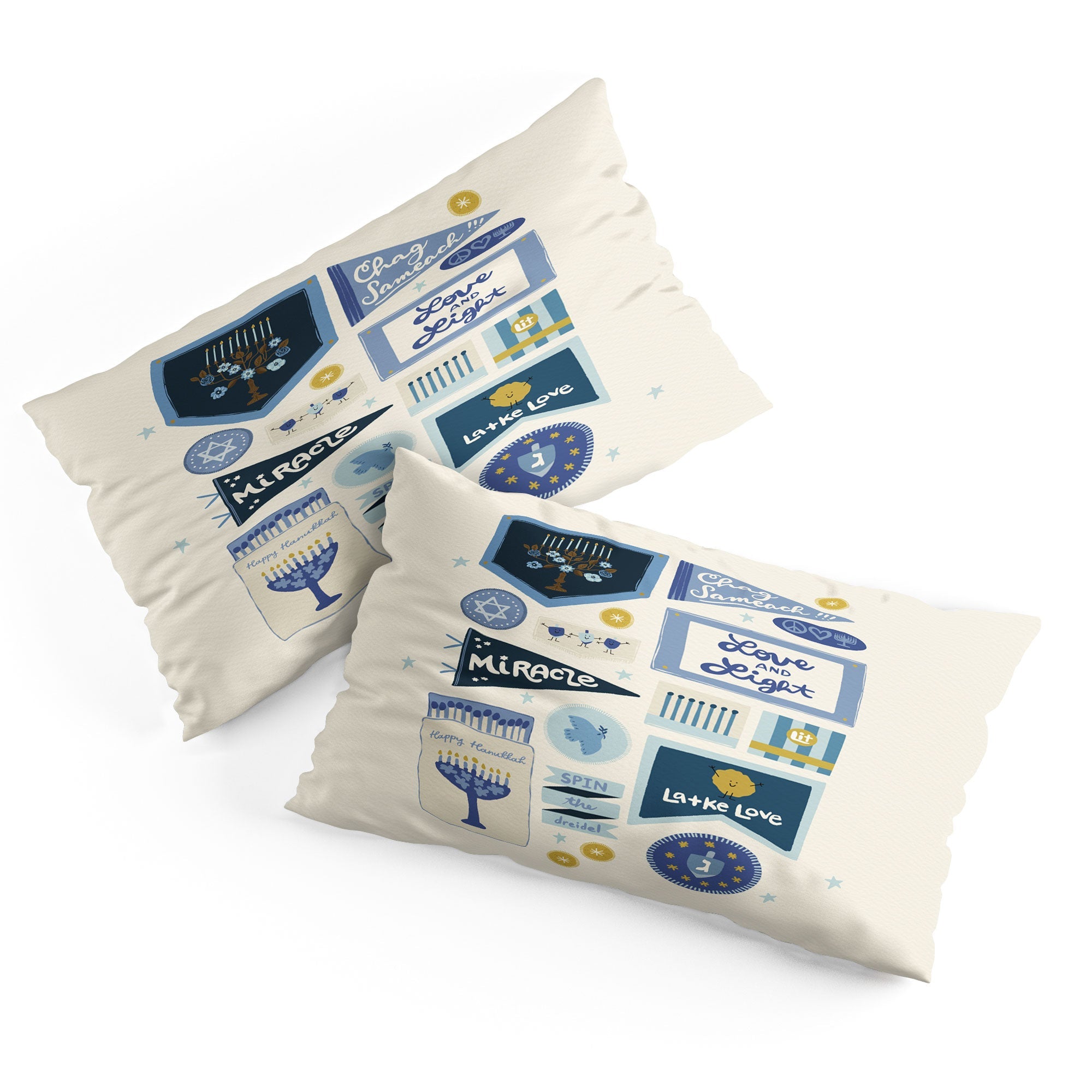 Marni Hanukkah Banners Signs and Pennants Pillow Shams