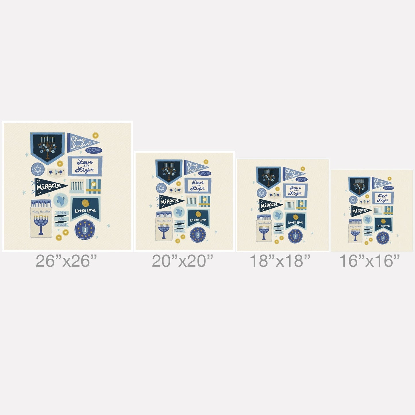 Marni Hanukkah Banners Signs and Pennants Throw Pillow