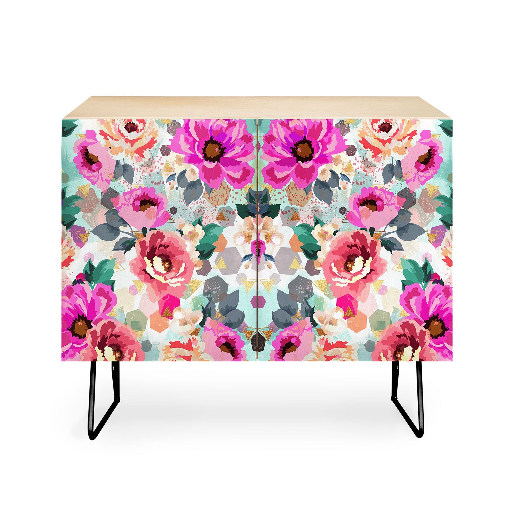 Marta Barragan Camarasa ABSTRACT GEOMETRICAL FLOWERS Credenza