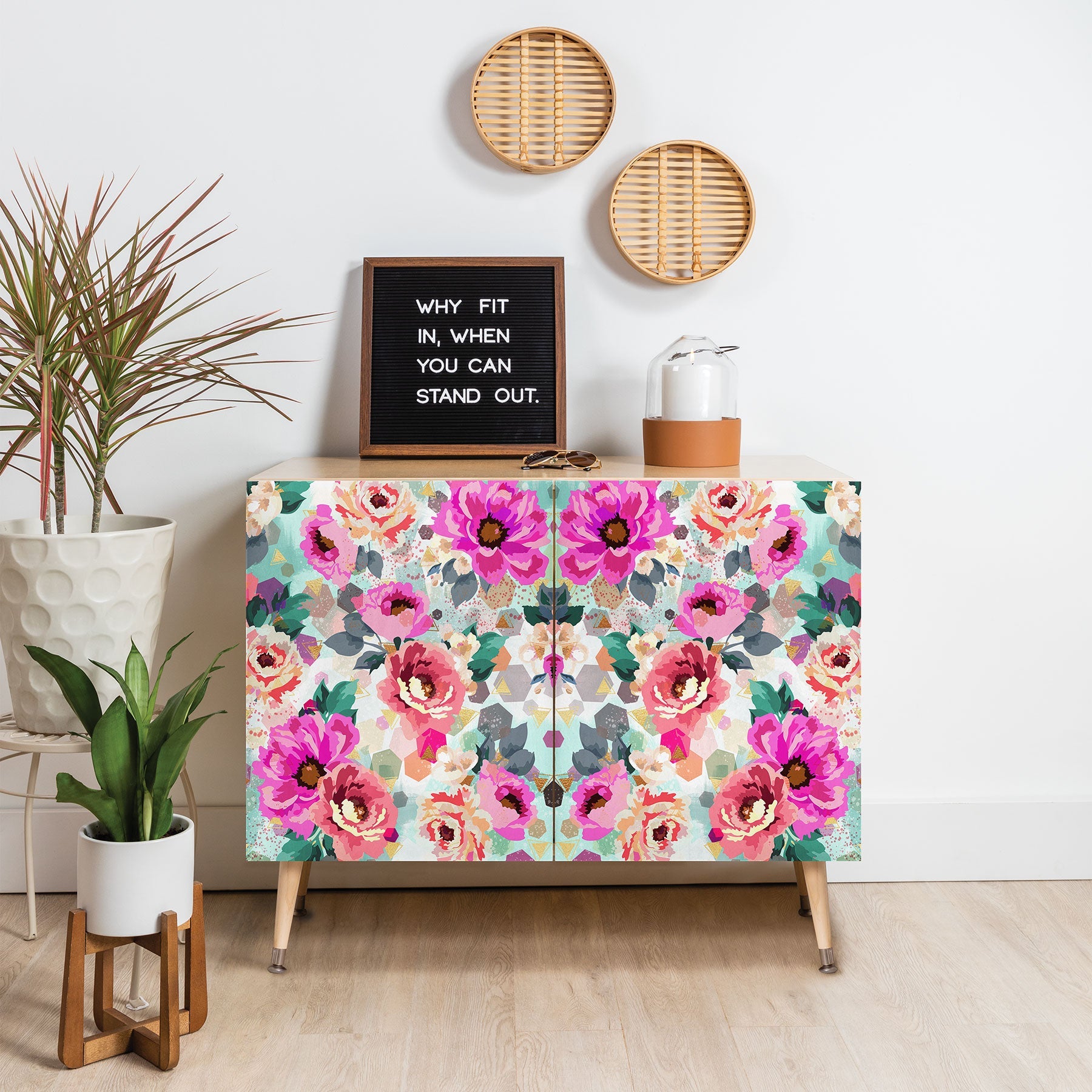 Marta Barragan Camarasa ABSTRACT GEOMETRICAL FLOWERS Credenza