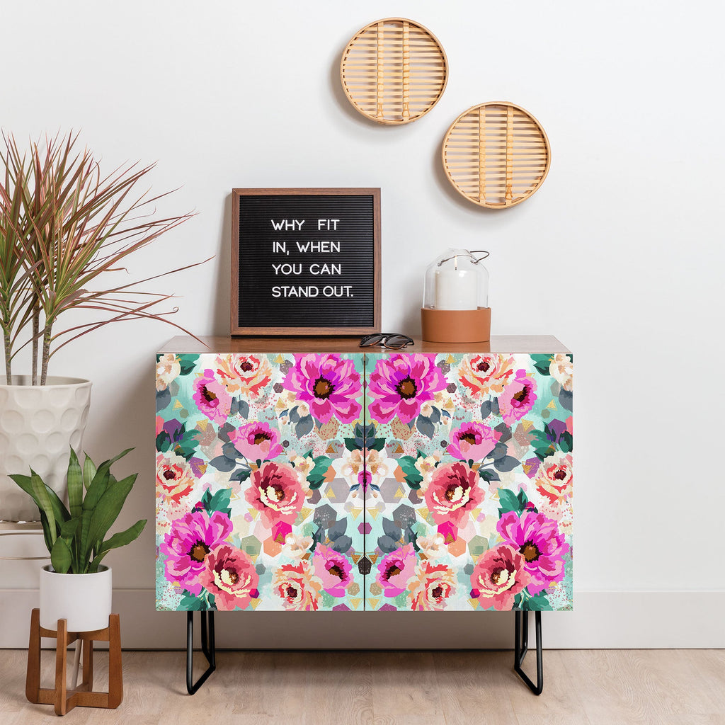 Marta Barragan Camarasa ABSTRACT GEOMETRICAL FLOWERS Credenza