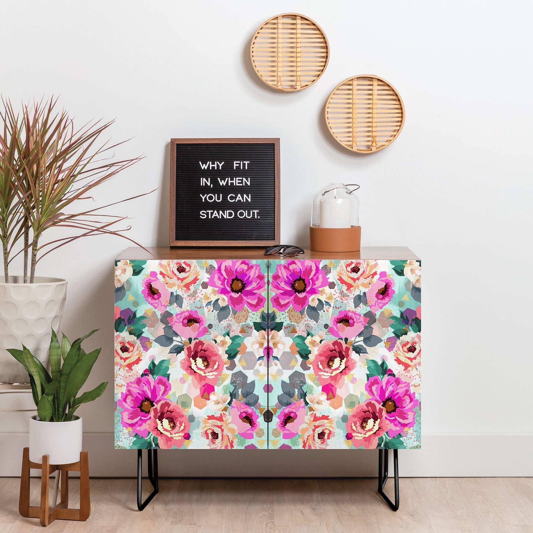 Marta Barragan Camarasa ABSTRACT GEOMETRICAL FLOWERS Credenza