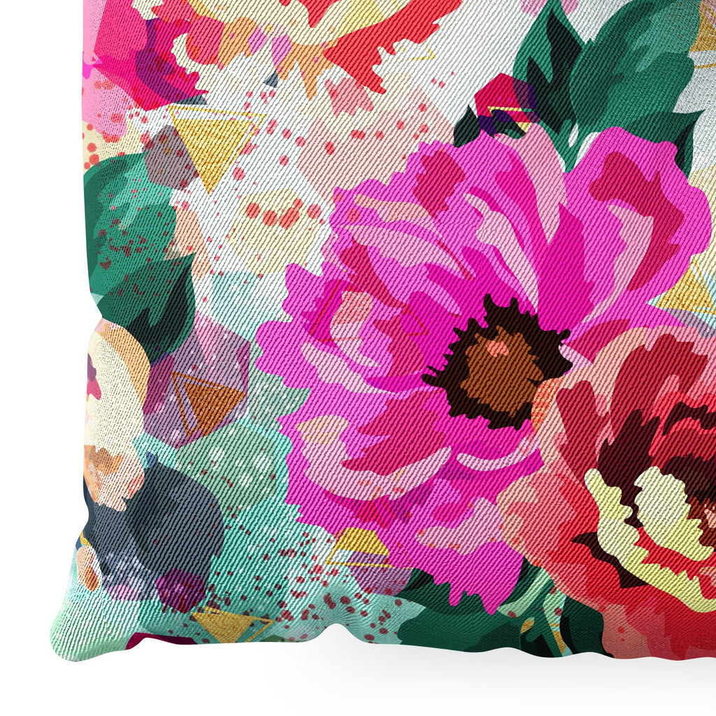 Marta Barragan Camarasa ABSTRACT GEOMETRICAL FLOWERS Floor Pillow Square