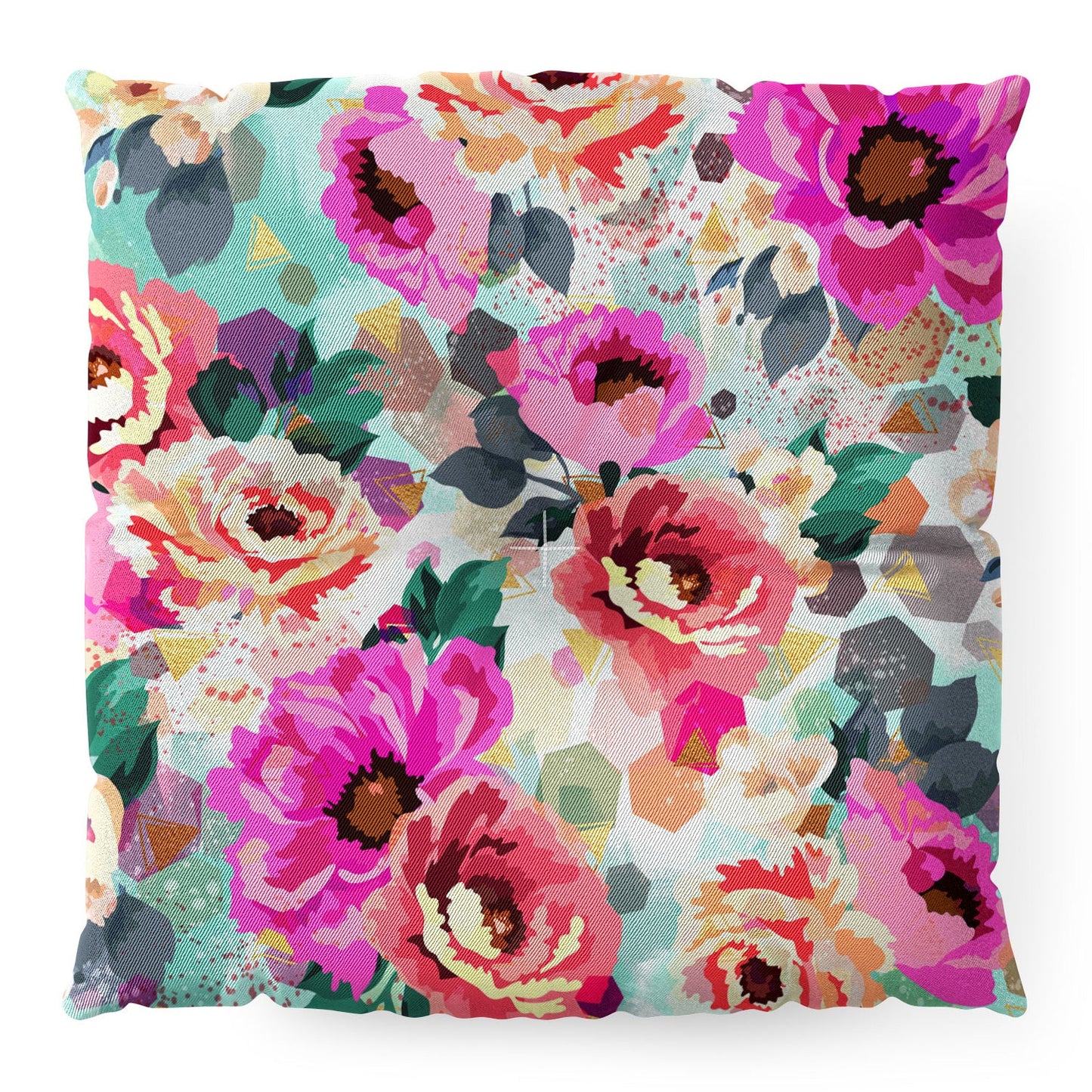 Marta Barragan Camarasa ABSTRACT GEOMETRICAL FLOWERS Floor Pillow Square