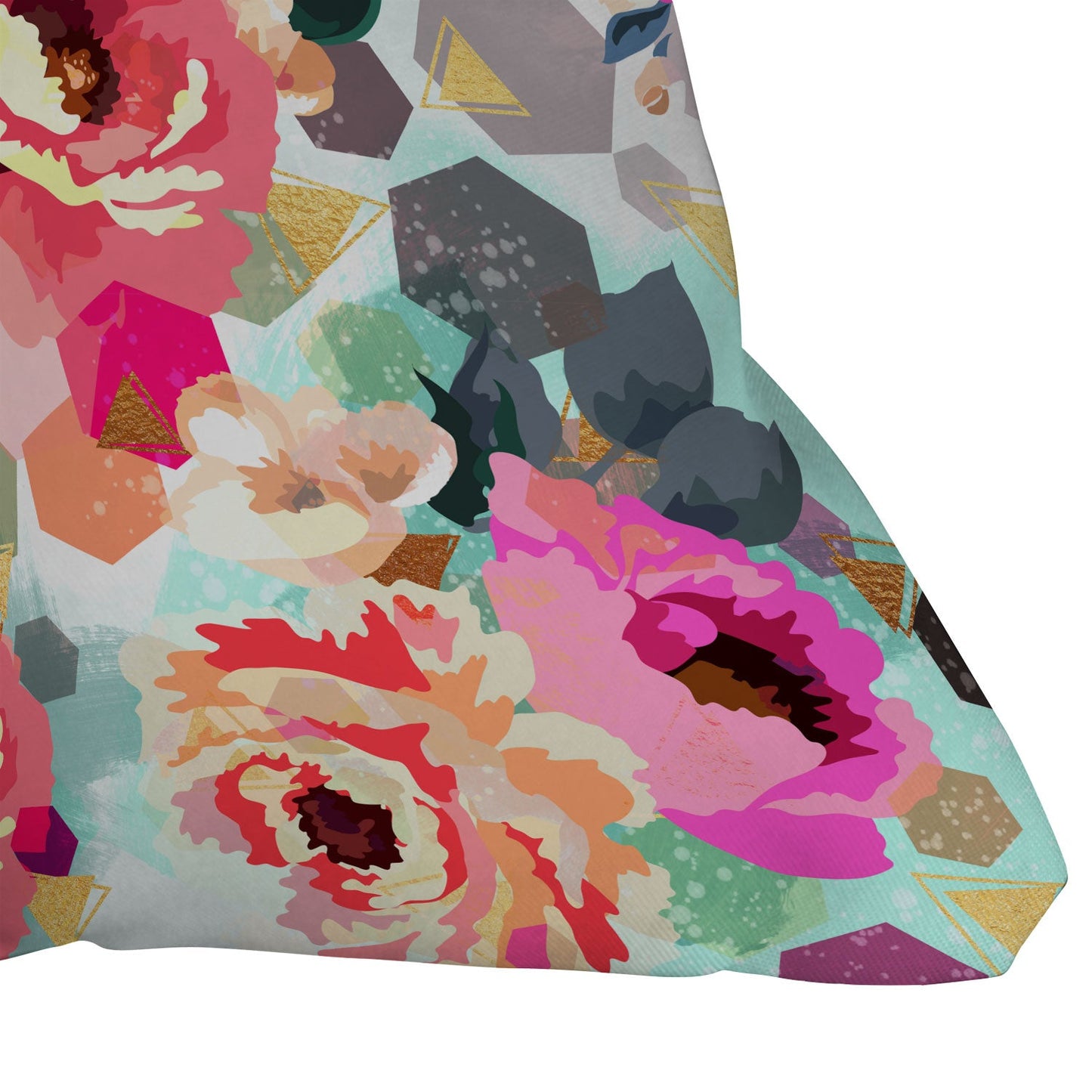 Marta Barragan Camarasa ABSTRACT GEOMETRICAL FLOWERS Outdoor Throw Pillow
