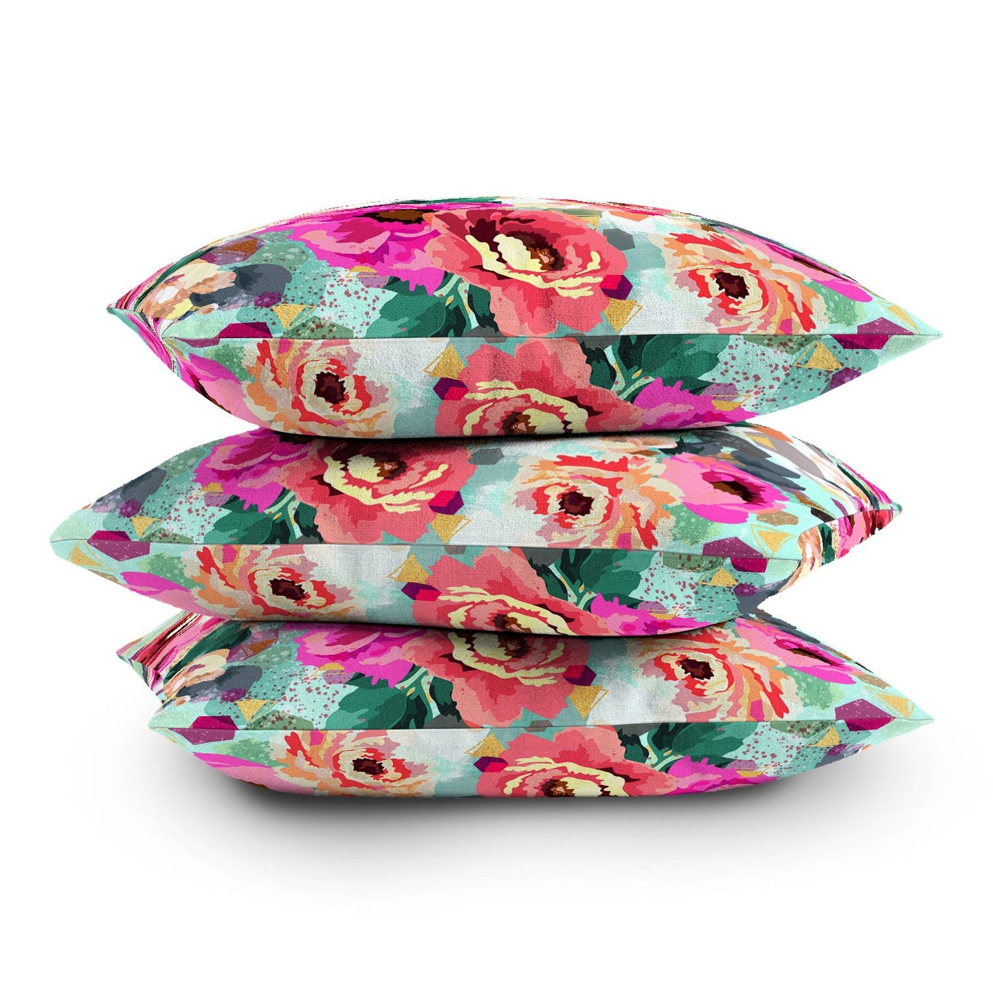 Marta Barragan Camarasa ABSTRACT GEOMETRICAL FLOWERS Outdoor Throw Pillow