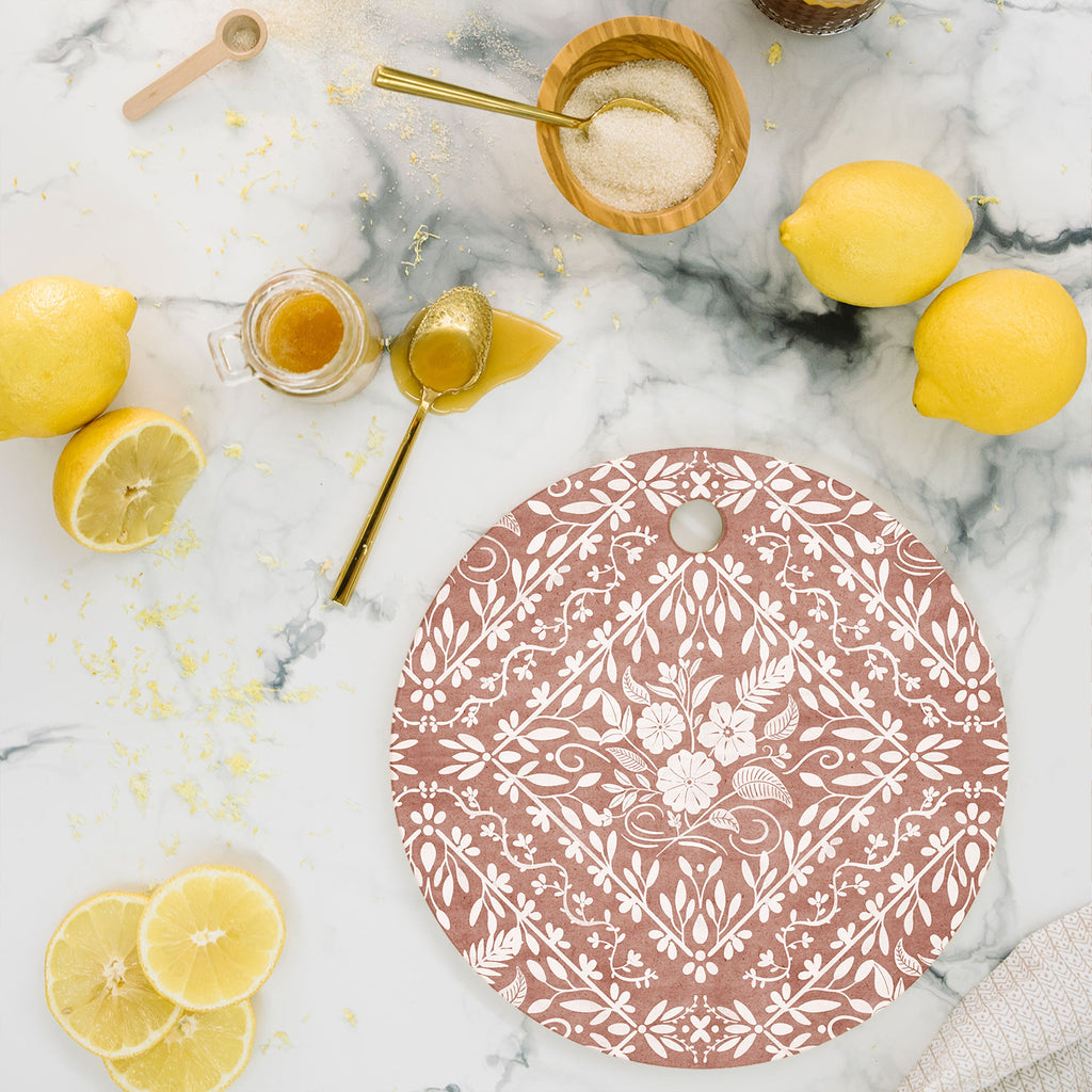 Marta Barragan Camarasa Antique Botanical Bliss Cutting Board Round